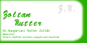 zoltan mutter business card